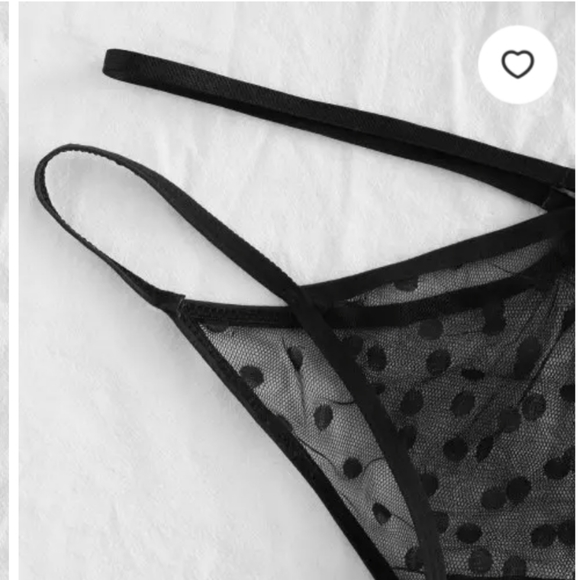 BNWT Dotted Harness Sheer Mesh Lingerie Set - Picture 4 of 10